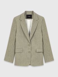 Linen blend suit jacket at Maje
